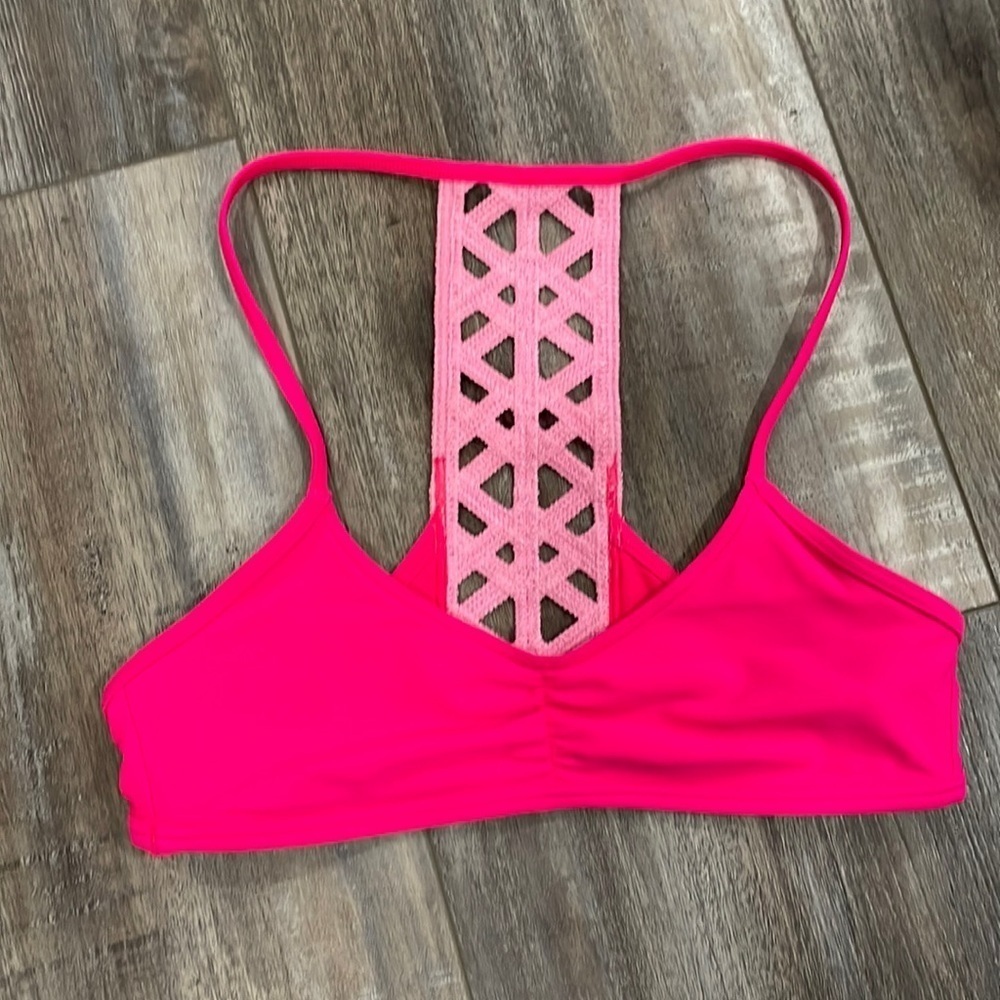 Aerie pink ladderback bikini top NEW